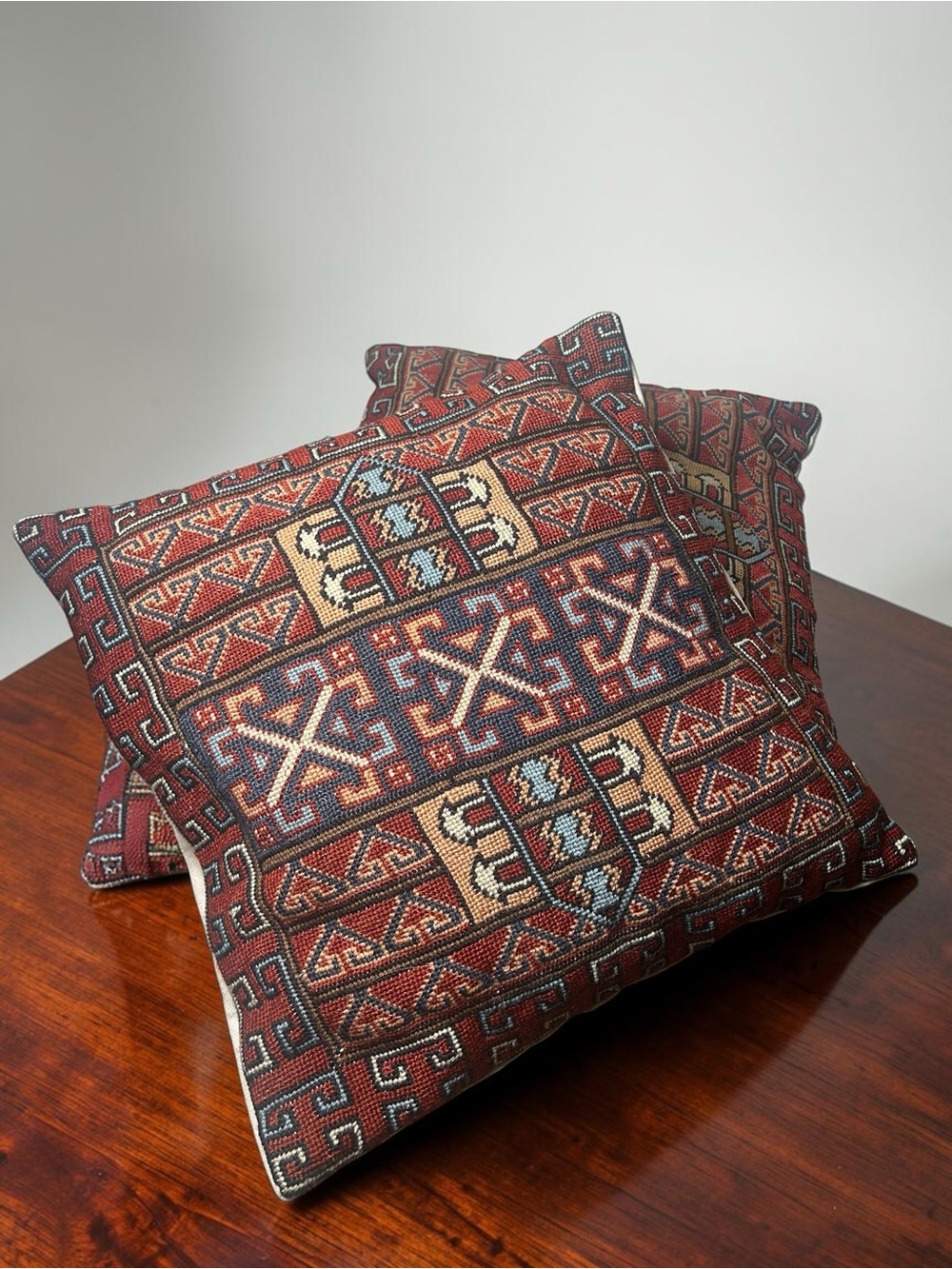 Set of 2 Southwestern Geometric Tapestry Throw Pillows